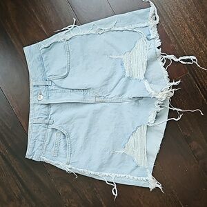 WOMEN'S ZARA LIGHT BLUE DENIM JEAN SHORTS HIGH RISE SZ 4 $50